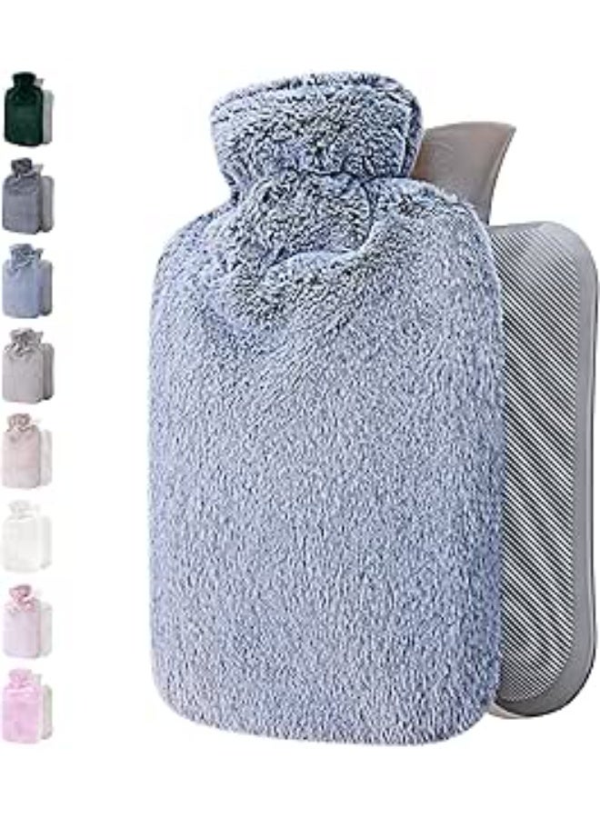 قربة ماء ساخن فاخرة مع غطاء فرو ناعم - حقيبة حرارية بسعة كبيرة لتخفيف الآلام، راحة العضلات، والاسترخاء الدافئ - Image 1